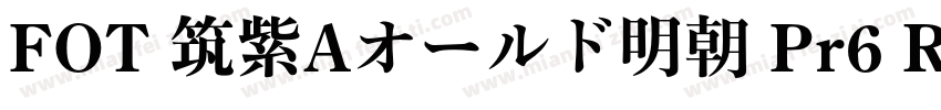 FOT 筑紫Aオールド明朝 Pr6 R字体转换